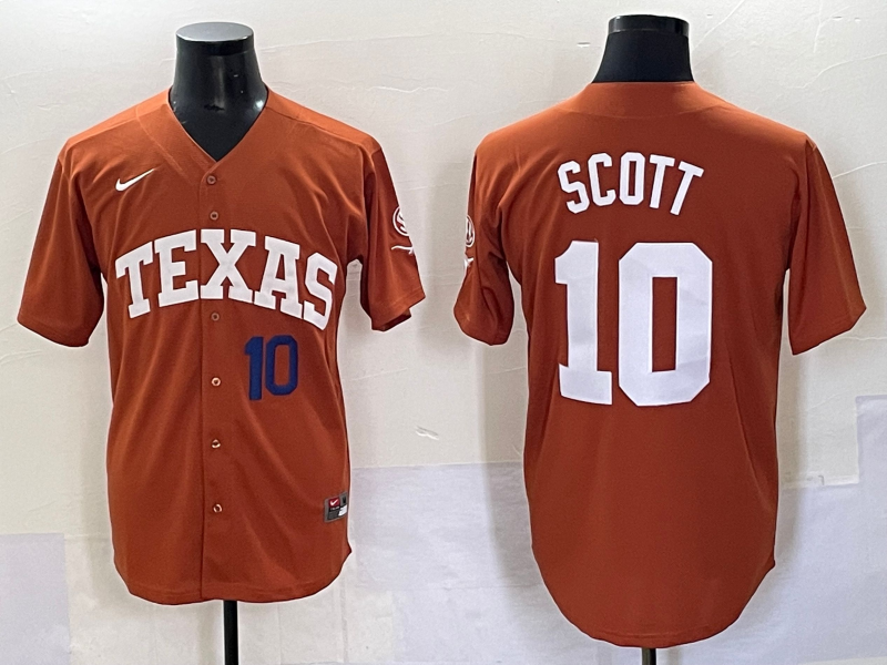 Men Texas Longhorns #10 Scott brown Nike joint Name NCAA 2025 Jersey style 23